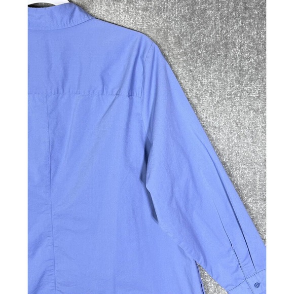 Denim & Co Long Sleeve Button Up Tunic Top Womens Size 1X Stretch Blue Pockets - Picture 9 of 15